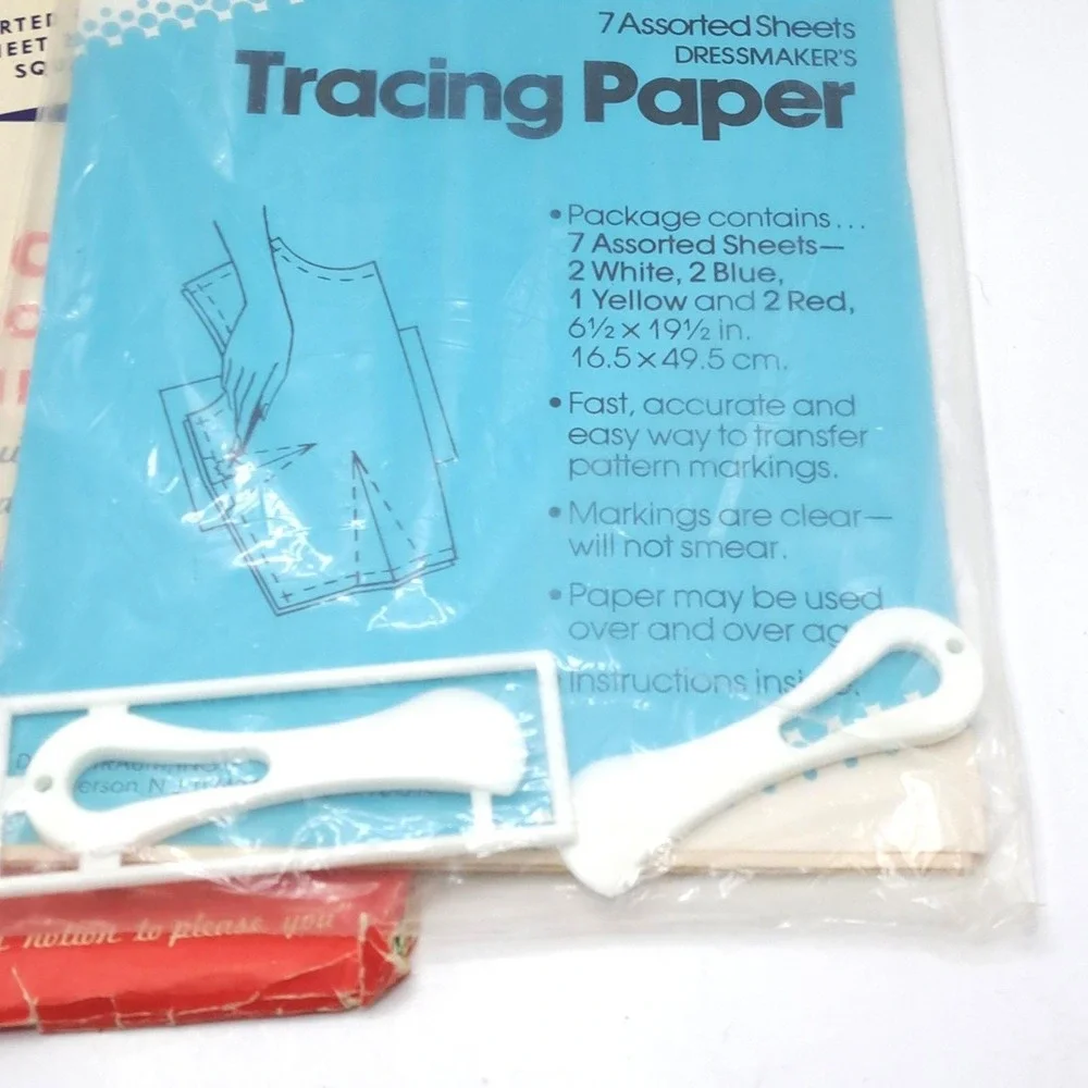 Vintage Traum Penn Dritz Sewing Notions Lot OS Multicolor Tracing Paper Bonding